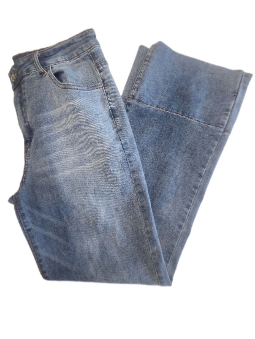 Kunmi (Amazon) Medium Blue Wide Leg High Rise Stretch Jeans, 8